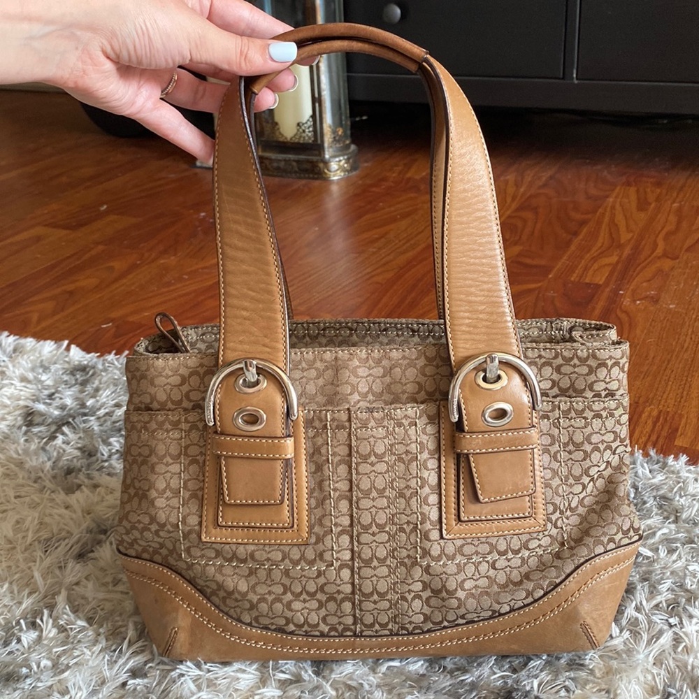 Vintage Brown Leather Coach Bag